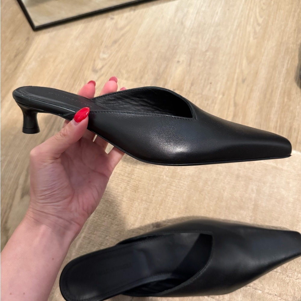 By Malene Birger Black Leather Mules
